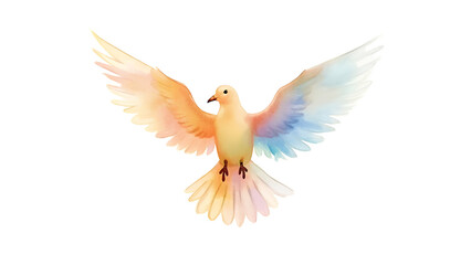 Obraz premium Holy Spirit Colorful dove in watercolor style isolated on white background