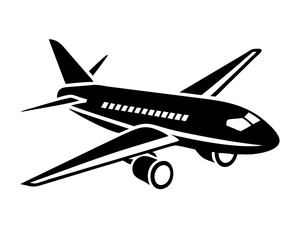 Vector plane icon. Simple airplane illustration,airplane black silhouette vector