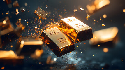 gold, gold production, and gold investment in a graphic background style