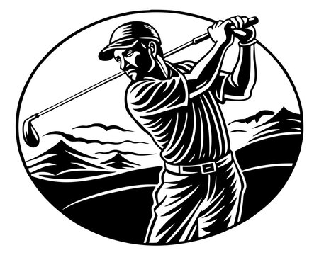 recommend clip art: Golf Svg line art silhouette,golf player silhouette vector illustration