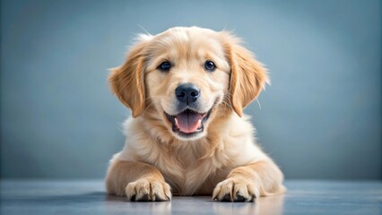 Adorable golden retriever puppy sitting in a playful pose, puppy, dog, golden retriever, cute, fluffy, pet, animal, young, adorable