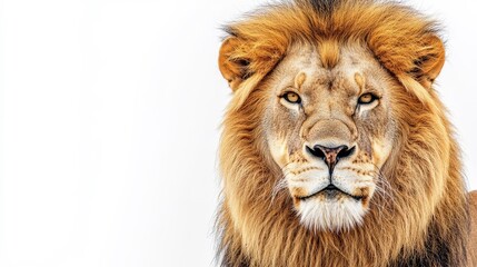 Obraz premium 白背景のライオン