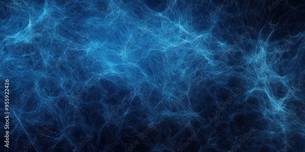 Poster abstract blue network of interconnected lines