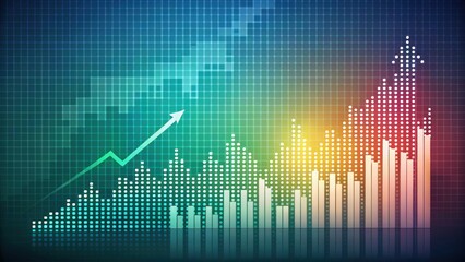 graph bars with rising dots on gradient background, , graph, bars, rising, dots, gradient, background, data, visualization