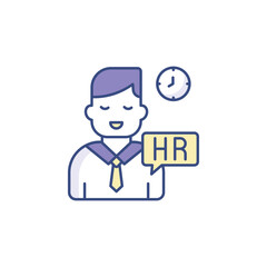 Hr manager icon design with white background stock illustration