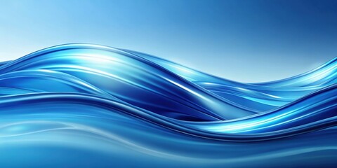 Fototapeta premium Abstract blue wave background with soft shadows, blue, wave, abstract, background, soft, shadows, design, gradient, smooth, flow