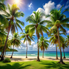 Fototapeta premium landscape tropical vacation palm summer