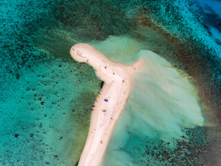 A white sandbar in the tropics