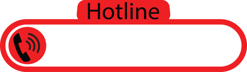 Hotline cell phone icon. Hotline cell phone icon with blank number design symbol. Hotline sign. 24 hour service. flat style.