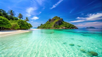 Fototapeta premium Crystal clear waters and white sandy beaches of Thailand, Beautiful, Beach, Thailand, Tropical, Paradise, Holiday