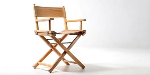 Wooden directors chair with natural finish , furniture, wooden, chair, director, natural, finish, studio