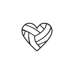 volly heart line icon