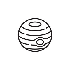 PLANET JUPITER ICON BLACK AND WHITE LINE