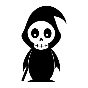 recommend clip art: Halloween character vector elements. Halloween characters like teddy bear, ghost and grim reaper isolated on a white background for horror collection design. Vector illustration