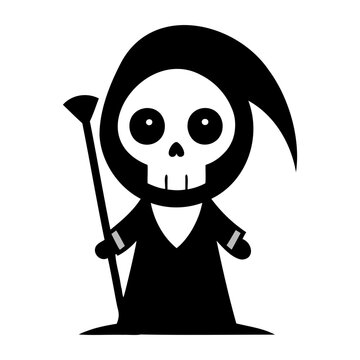 recommend clip art: Halloween character vector elements. Halloween characters like teddy bear, ghost and grim reaper isolated on a white background for horror collection design. Vector illustration