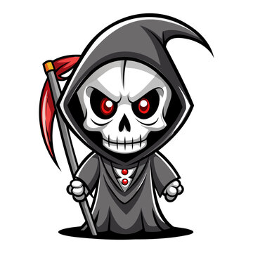 recommend clip art: Halloween character vector elements. Halloween characters like teddy bear, ghost and grim reaper isolated on a white background for horror collection design. Vector illustration