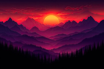 Obraz premium sunset in the mountains