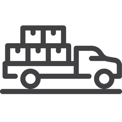 Simple vector car delivery outline icon on white background
