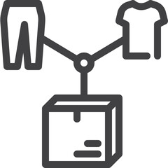 Simple vector box contain outline icon on white background