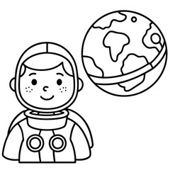 Astronaut communicating with Earth