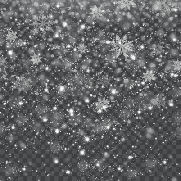 Transparent Snowflake Overlay for Winter Design Projects. Vector illustration