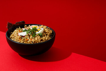 Concept of tasty fast food - instant noodles