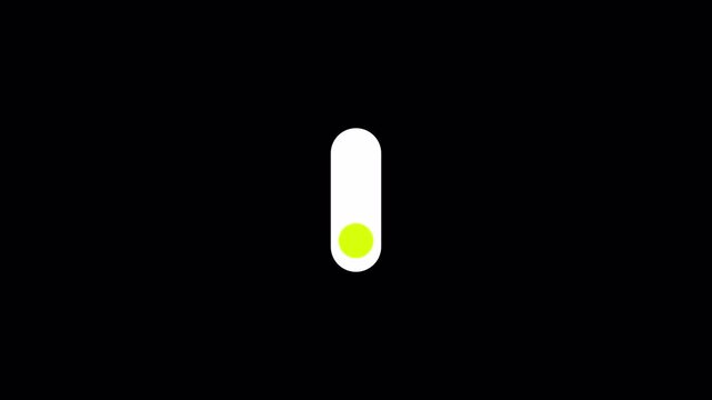 Slide up circle icon animation,  Swipe up animation on black background, animated loop circle swipe up with alpha channel. 