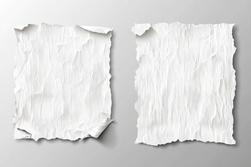 Obraz premium torn blank pages with uneven texture edges. set of ripped white paper sheets png isolated on transparent background. document or newspaper mockup , ai