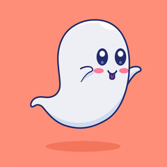 Vector Illustration of Cartoon Ghost Boo Pose.