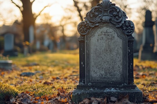 "Empty Old Gravestone in a Graveyard"