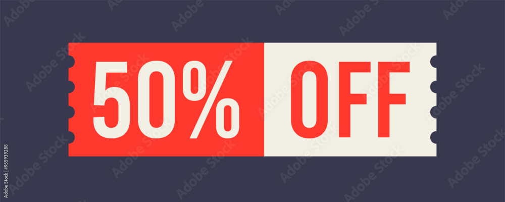 Canvas Prints vector 50 percent off tag label