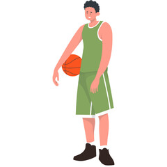 Professional Basketball Player Character. Vector Cartoon Illustration Design