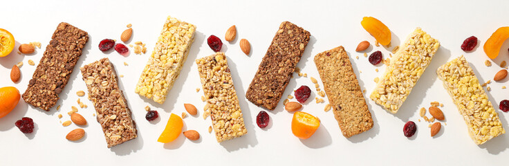 Granola Bars with almonds and dried fruits