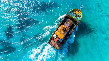 A sustainable ocean plastic recycling facility operating within the circular economy, transforming ocean waste into reusable materials, contributing to environmental restoration and innovation 