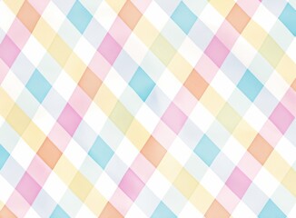 Seamless Pastel Gingham Fabric Pattern with pastel Whimsical Design