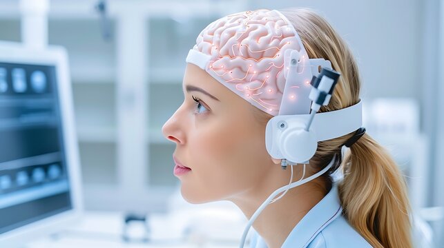 A memory augmentation device testing lab focused on cognitive enhancement, where scientists and engineers develop technologies to improve human memory and cognitive functions 