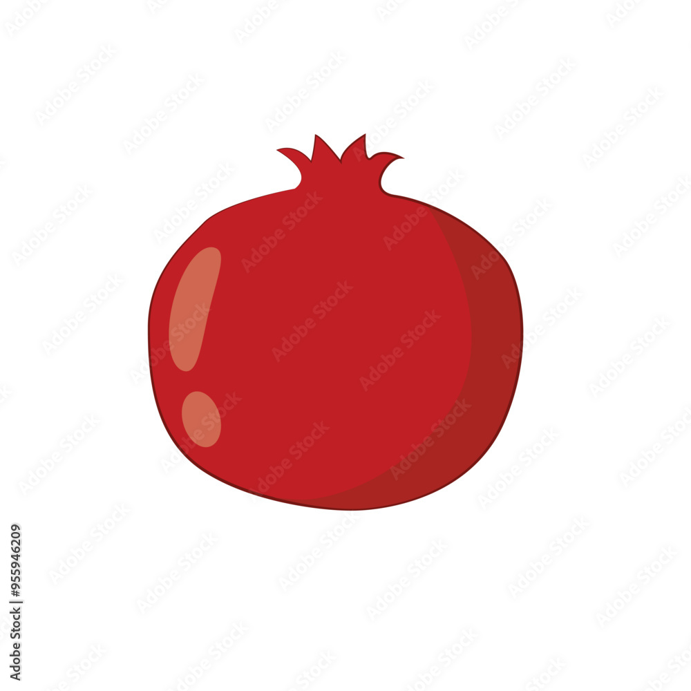 Wall mural Pomegranate design juicy fresh fruit icon vector template. Raw pomegranate