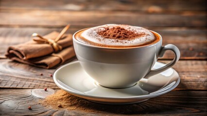 Cup of cappuccino with creamy milk foam and cocoa powder topping, cappuccino, coffee, foam, milk, cocoa, drink