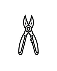 Black and white vector illustration of a pruning shear.