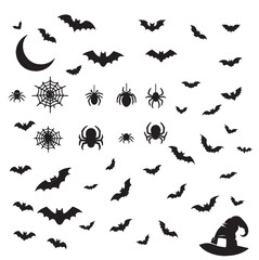 set of halloween pumpkins on white background