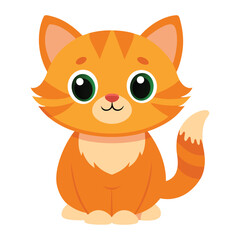 Illustration of ginger kitten isolated on white