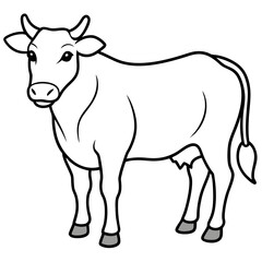 Cow line art vector vector file