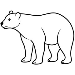 Outline of Polar Bear vector illustration design