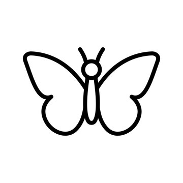 recommend clip art: Butterfly outline icon. Insect simple line vector icon  color editable