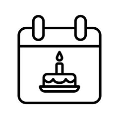 date of birth icon vector isolated color aditable