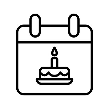 date of birth icon vector isolated color aditable