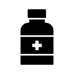 Medicine bottle icon on background color editable