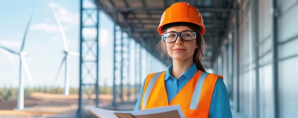 A wind turbine engineer assessing potential sites for new turbine installations, wind turbine, engineer, site assessment