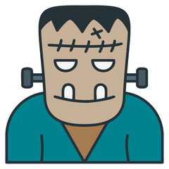 frankenstein filled outline icon