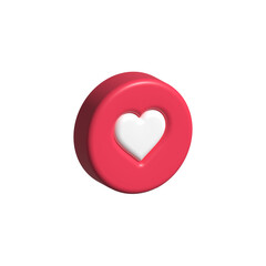 3d love icon social media 